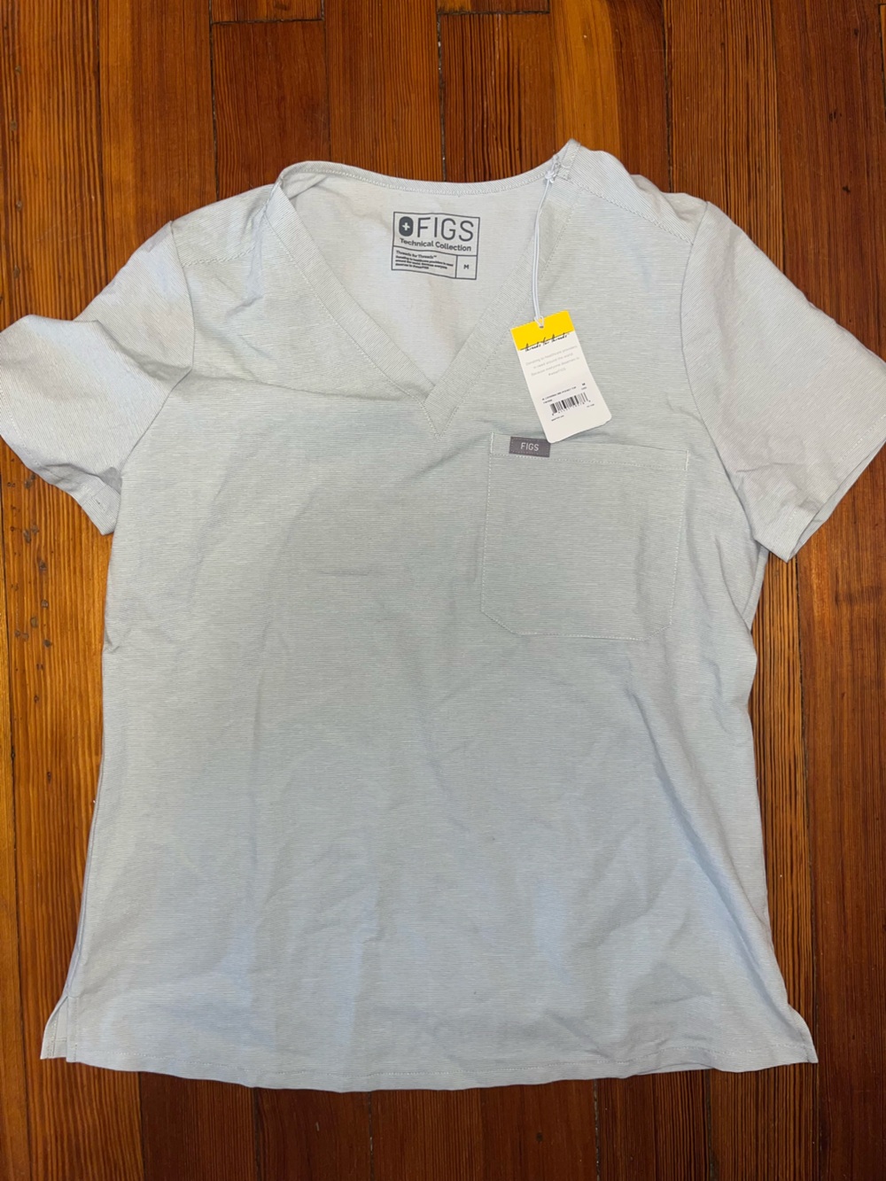 FIGS light blue striped top new with tags